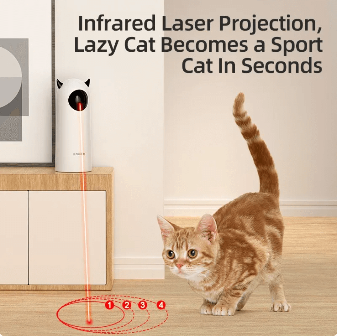 Interactive Smart Teasing Pet LED Laser Pet Toys | Tsuki